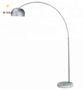 Modern LED Arch Floor Lamp Satin Nickel Iron Body With Night Light for Hotel Bedroom Sofa Living Room Home