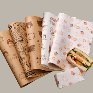 Printed Logo Burger Wax Paper