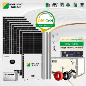 أنظمة الطاقة الشمسية خارج الشبكة 8kw 10kw 12kw 15kw نظام الطاقة الشمسية المنزلية أحادي الطور ذو الطور المنفصل