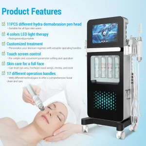 w 2026 Professional 17-in-1 Spa H2O2 Hydrotherapy Skin Scrubber with Oxygen and CO2 Bubble Jet Facial Massager