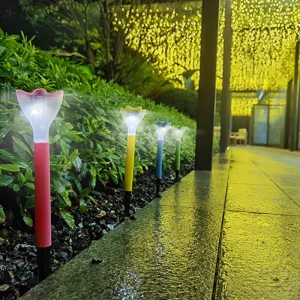 Plastic Flower Solar Garden Lights