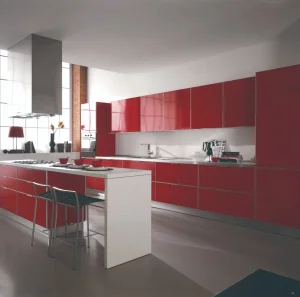 Red Lacquer Kitchen
