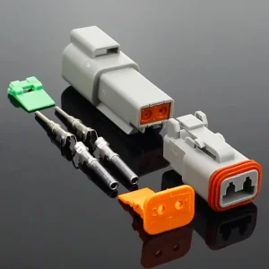 2 Conector Automotriz Femenino Eléctrico Sellado Gris de la Serie Dtm Pin Deutsch