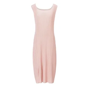 ODM Women’s Pink Sleeveless Pleated Maxi Dress – Lightweight & Elegant Summer Dress Factory, Companies