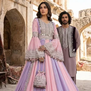 Pastel Pink Afghan Maxi Dress
