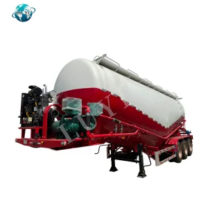 Powder Tanker Trailer Three Axle 40/50 Cbm Bottom Discharge/Unloading Bulk Cement/Fly Ash/Flour/Powder Material Transport Tank/Tanker Heavy Duty Truck Semi Tra