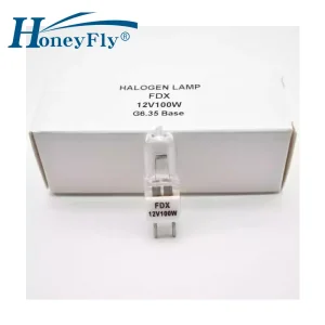 HoneyFly FDX Halogen Lamp Bulb G6.35 12V 100W 3200K Quartz Microscope Light