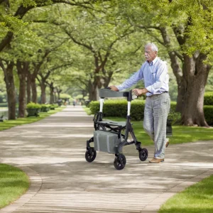 Lightweight 4 Wheeled Walker: 2 in 1 Walker for Seniors