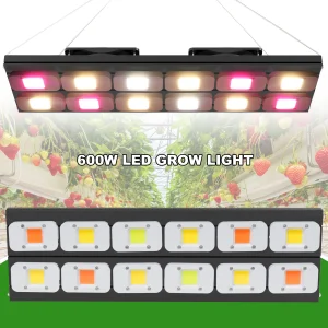 600W DOB LED Grow Light High PPFD 110-277V Full Spectrum Commercial Hydroponic Lamp 4x4ft Coverage