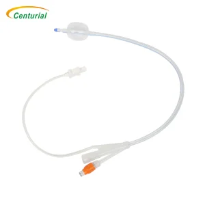 Catéter Foley desechable de silicona blanda 3 con sonda de sensor de temperatura