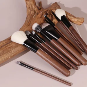 Yoly Professional 13-Piece Makeup Brush Kit With Synthetic Hair Bristles & Metal Handles For Face Eye Blush Blending