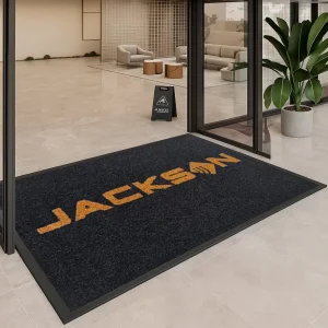 Custom Anti-Slip Tufted Door Mat with Rubber Backing Washable Nylon Floor Mat with Hotel Logo Outdoor Round Printing Doormat