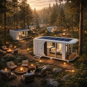 Casa Modular de Cápsulas para Desarrollo de Resort en Isla Remota Cabaña Prefabricada de Cápsulas Instalación Fácil Alojamiento en Hotel de Cápsulas
