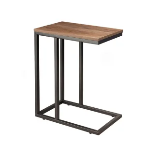 C Shaped End Table Large Desktop Wooden Side Table for Couch Sofa and Bed Living Room Bedroom