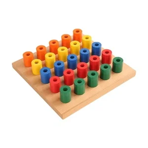 Montessori Wooden Educational Toys Color Sorting Stacking Rings