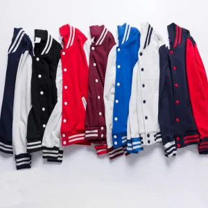 Custom Outdoor Men Bomber Letter Man Varsity Jackets College Baseball Fleece Blank Letterman Varisity Jacket