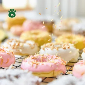 Galleta de Cumpleaños para Perros Muy Apetecible - Pastel de Donut Irresistible, Libre de Lactosa, Adecuado para Estómagos Sensibles comida para mascotas
