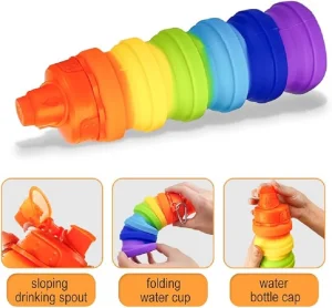 500ml Collapsible Silicone Water Bottle - Portable Foldable Sports Cup for Outdoor Travel, Hiking, Running Leakproof &amp; Eco-Friendly Design