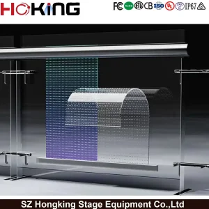 Ultra Thin Glass Window LED Flexible 3D Display Transparent LED Film Display Screen