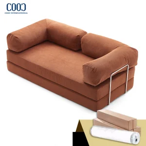 Wholesale Foshan Modern Design Living Room Furniture Boneless Modular Vacuum Foam Sectional Fabric Compressed Sofa Couch Bed for Home Furniture Hotel Villa