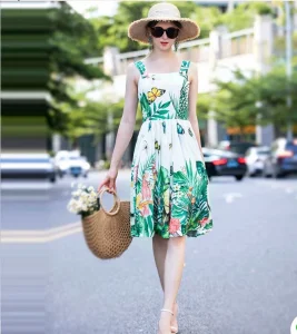 Fashion Pure Cotton Print Casual Suspenders for Women's Wear in Summer 2020