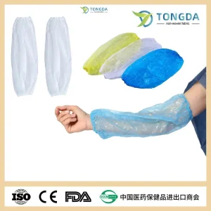 غطاء ذراع شفاف بلاستيكي disposable أزرق من PE/CPE مقاوم للماء