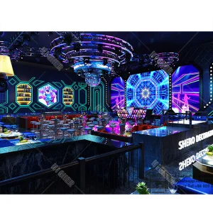 Custom Night Club Interior Design Karaoke Box KTV Room Furniture Bar Lounge 3D Design Decoration