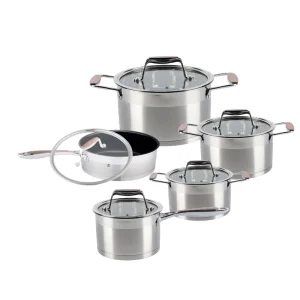 Latest and Most Popular 10 Pcs Stainless Steel Kitchenware Pan and Pot Set Cookware Set Cooking Stackable Pot for Home Cooking