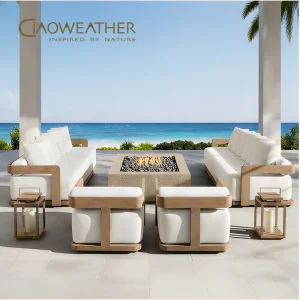 Modern Garden Teak Sofa Set Hotel Luxury Outdoor Furniture Modular Cushion Couch Outdoor Lounge Patio Furniture Garden Sofa Set