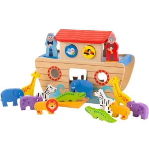 Children Educational Learning Wooden Puzzles Pretend Play For Kids Noah's Ark Wooden Ship Toys