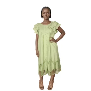 High-Quality Custom V-Neck Flounce Sleeve Short Dress | Women's Dress Suppliers, Manufacturers