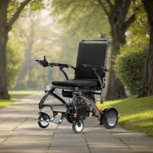 2024 Hot Sales Luxury Travel Power Foldable Lightweight Lithium Battery Fully Automatic Folding Carbon Fiber Electric Wheelchair