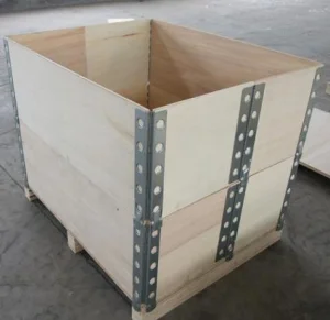 Fast Delivery Single Face 4-Way Pallet Board Warehouse Storage Hinge Wooden Box Surrounding Hoarding Collar