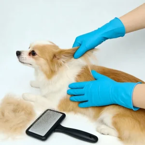 Hot Selling Vitrile/Hybrid/Vinyl Nitrile Blended Blue Gloves for Pet Care