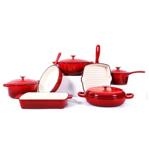 Enamel Cast Iron Cookware Set Non Stick Dutch Oven Pots