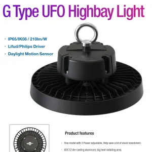 High Lumen Big Power LED High Bay Warehouse Hall Light 200W Single CCT &amp; Power Switchable IP65 150lm/W 170lm/W 200lm/W Commercial Industrial Lighting