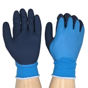 15g Fully Blue Latex Coated Palm Thumb Fingertips Double Coated Work Gloves