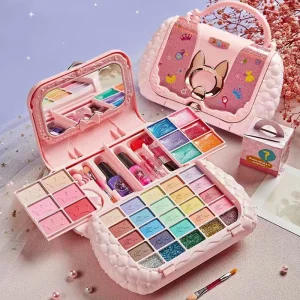 Children's Playhouse Portable Beauty Makeup Set Washable Girl Birthday Gift Princess Handheld Box Cosmetics Toy
