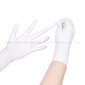 Titanfine Hot Selling Waterproof White Disposable Biodegradable Clean Nitrile Glove