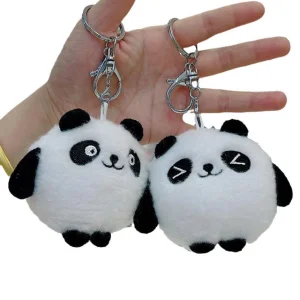 Wholesale Mini Cartoon Plush Panda Keychain Toys