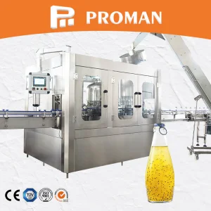 Sistema de Linha de Produção de Enchimento e Tampagem Automática de Garrafas de Vidro para Bebidas de Suco