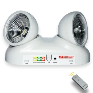 220VAC Lâmpada de Dois Pontos Montada na Parede Luz de Emergência para Uso Interno com Bateria de Descarga