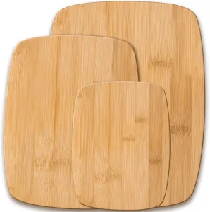 3 Piece Reversible Wood Cutting Boards for Kitchen, Chopping Meat, Vegetables, Fruit, Cheese, Charcuterie
