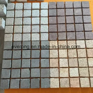 Natural Granite Meshed Back Flagstone/Cobblestone Paver in Multicolor for Exterior Paving