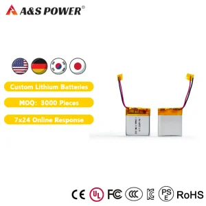 Manufacturer CE Certified AS402525 3.7V 200mAh Rechargeable Lithium Polymer Pouch Battery With UN38.3 For Wearable Products
