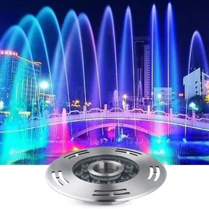 Ip68 Waterproof Nozzle Musical Rgb Pond Submersible Led Underwater Fountain Ring Pool Lights
