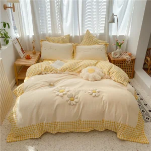 Home Cute Bedding Set Bedspread Duvet Cover Microfiber Bedsheet Fabric
