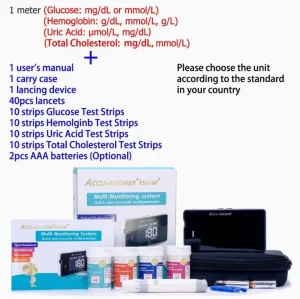 Bottom Price and Good Quality Accu-Answer Isaw Multi-Monitoring System 4-in-1 Kit Meter for Cholesterol Blood Glucose Hemoglobin Uric Acid Rapid Test