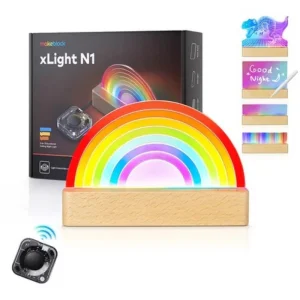 Makeblock Xlight N1 5-in-1 Rainbow Night Lights for Kids Room, Smart Kids Night Light with Programmable Controller, Music Sync RGB Rainbow Table Lamp, LED Rainb
