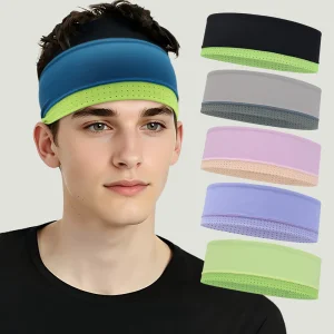 Hair Band Sweat Sport Biker Headbands Yoga Sweatband Stretchy Elastic Hairband Fitness Head Band Logo Volleyball Women for Gym